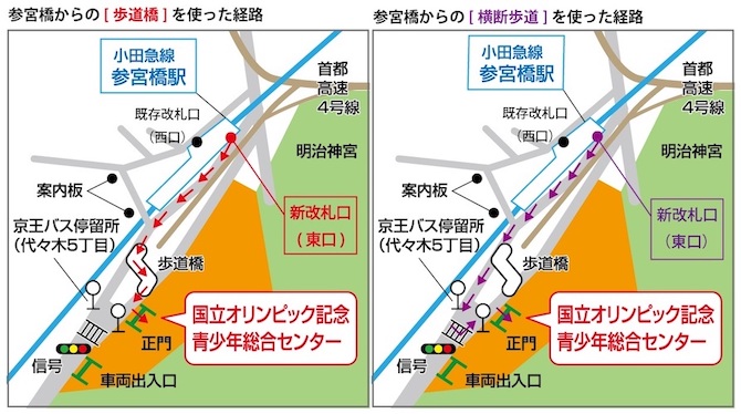 参宮橋駅からの行き方(新改札)